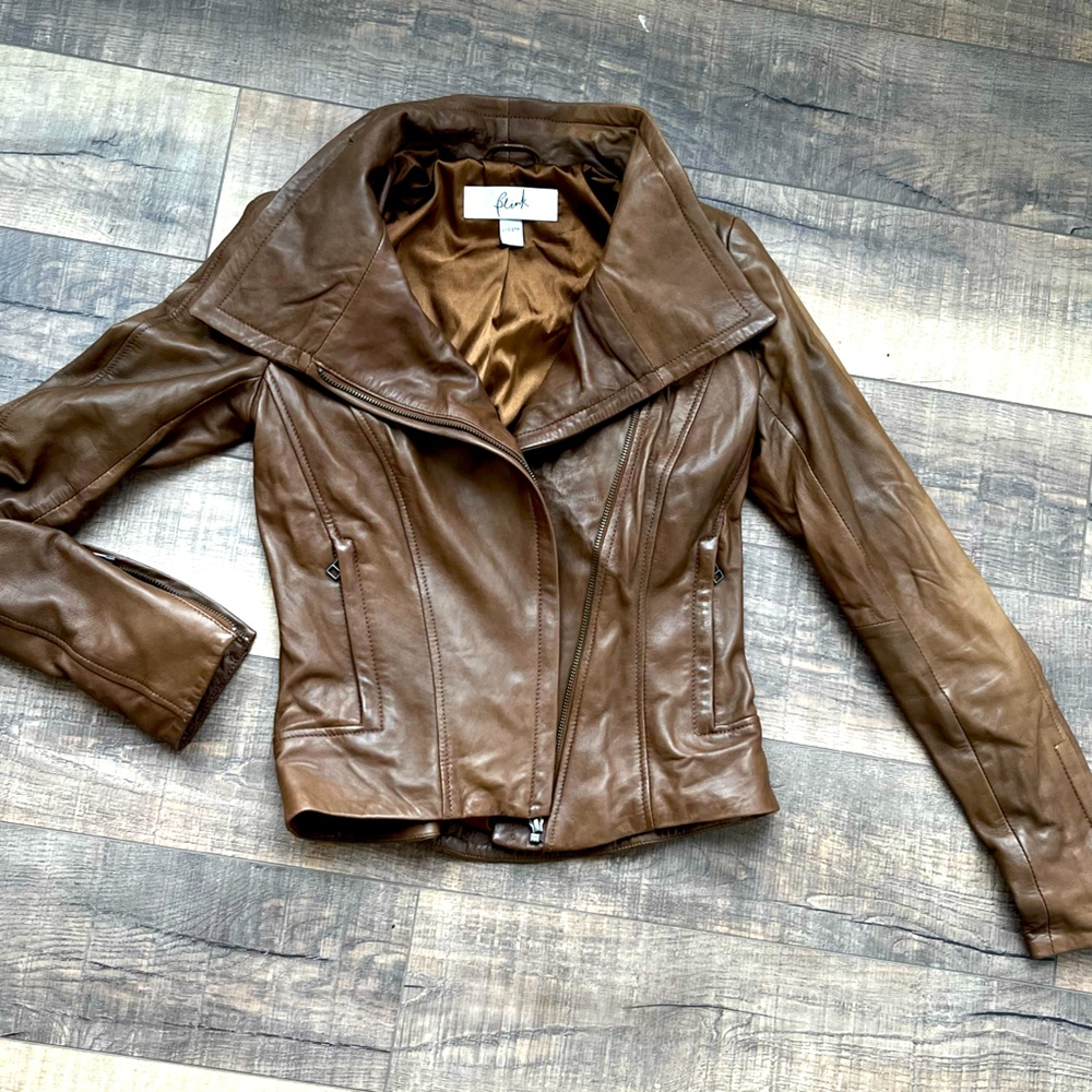 Real brown leather jacket